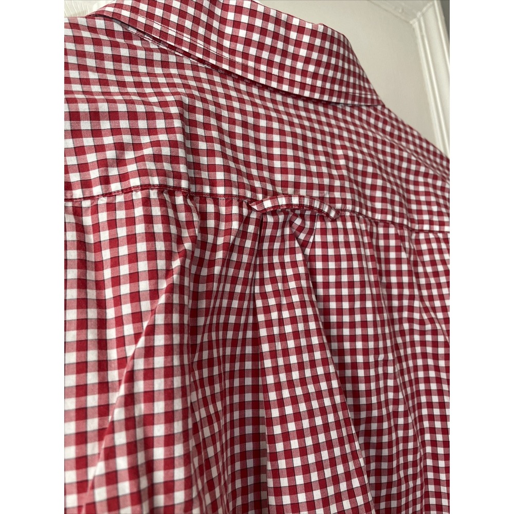 Fairway & Greene Mens Button Up Shirt Cotton XLarge Red White Check Long Sleeve - Picture 12 of 16